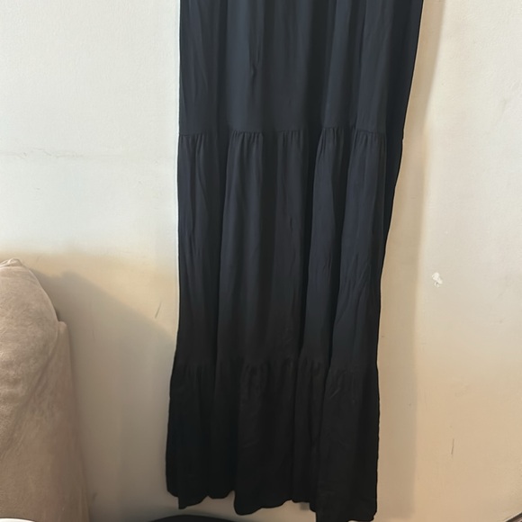 LOFT Smocked Tiered Black Maxi Dress - S - Picture 9 of 10